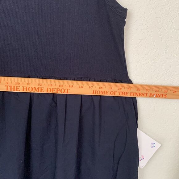 Chico’s Travelers Maxi Dress Slitky Stretch Slide Slit Navy Pockets Size 3/16 - Picture 4 of 7